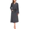 Sopesil Accappatoio Donna in Cotone Kimono Notte Donna Con Scollo a V Manica Lunga Abito Notte Donna Con Tasche,S-XXL