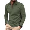 Comilaka Uomo Polo Casual Manica Lunga Poloshirt Top Golf Maglietta Cotone Colori a Contrasto Autunno Inverno Classico
