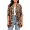 GLEENOD Cardigan Donna Maniche 3/4 Aperto Davanti Maglia Leggera