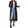 Newchoice Cardigan lungo da donna con tasche in maglia aperto davanti al pavimento cardigan maglioni leggeri a maniche lunghe spolverini, Blu navy, Medium