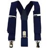 TigerTie, bretelle unisex in piqué, modello a Y, con 3 clip extra forti, regolabili da 82 a 130 cm Blu marino Taglia unica