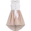 Sunny Fashion Vestito Bambina Bianca Top in Pizzo Floreale Dolce Hi-Basso Gonna Senza Maniche 8 Anni