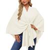 LCDIUDIU Coprispalle Donna,Scialle da Donna con Apertura Frontale Incrociata, Bianco Cashmere Feel, Mantello Lavorato A Maglia in Un Unico Pezzo, Sciarpa Calda Autunnale E Invernale, Elegante Poncho