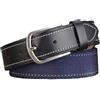 Anopo Cintura Elastica per Uomo in Nylon con Estremità in Vera Pelle Cintura da Golf Intessuta per Pantaloni Jeans Lunghezza 125cm Blu
