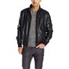 Tommy Hilfiger Men's Smooth Lamb Touch Faux Leather Unfilled Windbreaker Bomber Jacket Giacca a Vento, Nero, Medium Uomo