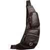 Xieben Vintage Borsa A Tracolla in Pelle Pacchetto Crossbody Per Uomo Donna Travel Outdoor Bike Shoulder Messenger Pack Zaino Daypack Caffè