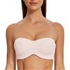MELENECA Donna Minimizer Reggiseno Senza Spalline Invisibile con Ferretto Senza Imbottito Rosa Chiaro 3B