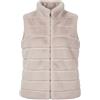 Van Der Rich ® - Gilet Corto in Ecopelliccia senza Maniche con Collo Alto e Due Tasche Laterali - Donna (Beige Albicocca)