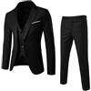Meaunzyl Abito da Festa per Uomo Completi 3 Pezzi Slim Fit Vestito Wedding Tinta Unita Completo con Bottoni Giacca E Pantaloni Manica Lunga Abito da Lavoro vestibilità Comode Conformato Casual