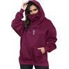 Covisoty Donna Felpa con Cappuccio Pile con Sciarpa Cotone Morbido Pullover | Oversize Hoodie Casual Autunno Inverno Vestiti