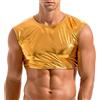 Amy Coulee Maglia muscolare da uomo senza maniche lucido Crop Top