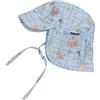 Mikk-line Cappello da sole per baby con protezione per la nuca, cappello estivo leggero con lacci, berretto traspirante con visiera in materiale elasticizzato, Denim sbiadito, 3 anni
