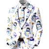 RUMAOZIA Costume di Natale da uomo, giacca natalizia con motivo natalizio, giacca da lavoro, giacca di Natale, abbigliamento sportivo, festa, bianco, L