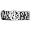 Armani Exchange Cintura da donna con logo rotondo con stampa all-over, Beige/nero., 38