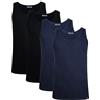 Navigare Canotta in 100% Cotone Art.811 Conf. 4 pz Ass (2 Nero 2 Blu) M