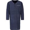 Henry Terre Camicia da notte da uomo, a maniche lunghe, con motivo a rombi, tasca sul petto, con, blu navy, L