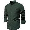 Btmpmcs Camicia da Uomo a Maniche Lunghe Lino Cotone Camicie Slim Fit Casual Classiche Formal Camicia da Lavoro Tinta Unita Elegante Basic Abito Primavera Autunno Estate Shirt Facile da Stirar