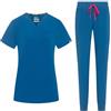 B-well NAOMI Divisa Sanitaria Donna Elastica | Uniforme Sanitaria Donna | Set con Casacca e Pantaloni Stile Jogger| Divise Sanitarie | con Spandex
