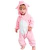 HAHASHOW Neonato Pagliaccetto Inverno Animale Pigiama Jumpsuit 2-36 Mesi | Con cappuccio, cerniera scorrevole, in flanella, lavabile in lavatrice, perfetto per il Carnevale e Halloween