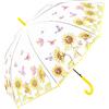 Chesoon Ombrello giallo girasole in plastica con superficie satinata, 8 stecche in fibra di vetro e manico ricurvo