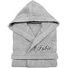 Cieffepi Home Collections SOLO MIO BASIC Accappatoio personalizzato unisex adulto con cappuccio in spugna di puro cotone (L, Perla)