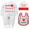 Corredino Neonato body per neonati cotone frase 100% amore di nonno manche corte o in caldo cotone manica lunga set con bavetta cappello e tutine