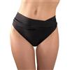 MYLILY Costume Culotte Donna Mare | Slip Costume Donna Nero | Bikini Slip Vita Media | Bikini Fronte Twist (M)