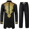 pvucpot Tuta africana Dashiki da uomo Set di due pezzi Tradizionale Tribale Abiti Manica Lunga Camicia e Pantaloni Musulmani Arabo Medio Oriente Vestito con Maniche Lunghe Islamico Abito