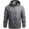 MOKBAY Giacca Antipioggia Uomo con Cappuccio Giacche Impermeabile Antivento Leggera Softshell Jacket Pioggia Trekking Sportivo