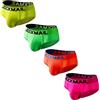 JOCKMAIL 3PCS/Pack Mens Slip Intimo Traspirante Comfort Uomini Biancheria Intima Slip Maschio Mutandine, Giallo+verde+arancio+rosa, L