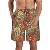 VCzsdff Costume da bagno da uomo con stampa di bradipi divertenti, ad asciugatura rapida, pantaloncini casual con tasche elastiche in vita, fodera in rete