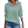 Cuptacc Maglia Termica Donna Mezza Zip Scollo a V Felpe Senza Cappuccio Maniche Lunghe Casual Classico Sweatshirt Verde, XX-Large XXL 50