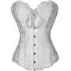 Fexofao Corsetto da donna con lacci floreale rinascimentale, corsetto vintage floreale, bustier shapewear taglie forti per matrimoni e appuntamenti, bianco, M