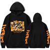 Huacaiyu Anime Haikyuu Uomo Felpe con Cappuccio Karasuno High School Volleyball Cosplay Hinata Shoyo Sportive Felpa Ragazzi Hoodie Unisex Felpa Nero