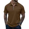 Generico T-Shirt Uomo Manica Corta Colletto Rovesciato Tinte Unite - Abbigliamento Uomo Magliette Semplice Montagna Sportiva, T-Shirts Leggeri Classic Comodo Marrone Chiaro XL