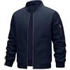 heekpek Giacca Uomo Impermeabile Giubbotto Primavera Estate Antivento Casual da Lavoro Giacca Leggera Uomo Bomber Cargo con Tasche con Cerniera,Marineblau,M