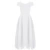 Sinleey Ragazza Festivo Nozze Damigella d'Onore Vestito Senza Spalle Chiffon Abito in Pizzo Prima Comunione Concorso di Bellezza Abito Estivo Greco 104-176