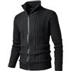 Harbrosrce Uomo Cardigan Giacca Maglia a Cavo Manica Felpa con Zip Caldo Invernale Cappotti Maglione Casual Slim Leggero Pullover