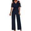 MJGkhiy Tuta Jumpsuit Donna Sexy Pizzo Tinta Unita Playsuit Cocktail Overall Monopezzi Tutine Gambe Grandi Overall Jumpsuit Salopette Romper Baggy Tuta Eleganti Cotone Lino Pagliaccetti