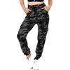 Want Clothing Pantaloni cargo da donna mimetici con risvolto a doppia tasca doppia righe kaki verde mimetico grigio antracite grigio pietra cachi mimetico 8 10 12 14, Grigio, L-XL