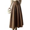CBLdF Gonna Lunga Donna Donne Maxi Gonna Elegante Ufficio Gonna Lunga Autunno Inverno Caldo Gonne Plissettate Casual Loose A-Line Gonna