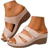 Generico Ciabatte Ortopediche Donna, Ciabatte Ortopediche Donna con Zeppa Estive - Sandali Aperti Antiscivolo Pianta Larga, Comode per Casa, Spiaggia e Mare, Leggere e Traspiranti, Beige 39