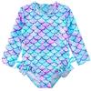 XFGIRLS Ragazze Costume da Bagno Interi Manica Lunga Protezione Solare UV50+ Bambino Rashguard Costumi da Bagno 6M-6Anni