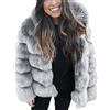 TDEOK Faux Fur - Giacca da donna a maniche lunghe, in pelliccia sintetica, invernale, in pelliccia sintetica