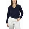 Win's Maglione Donna Scollo a V in Kashmir, Made in Italy