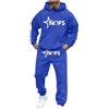Generisch Tuta da jogging da uomo NOFS, set da 2 pezzi, con cappuccio e pantaloni da jogging, sportiva, per il tempo libero, invernale, calda, tuta sportiva oversize, set Y2K Hip Hop Streetwear