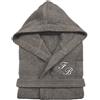 Cieffepi Home Collections SOLO MIO BASIC Accappatoio personalizzato unisex adulto con cappuccio in spugna di puro cotone (M, Tortora)