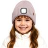 ATNKE Bambini LED Illuminato Berretto Cappello,USB Ricaricabile 4 LED Corsa Cappello Lampada Torcia Mani Invernale Calda Pile Foderato Lavorato Beanie Regali per Ragazzi e Ragazze
