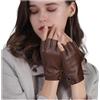 GSG SINCE 1998 Guanti da donna in pelle senza dita sfoderati mezze dita | Vera pelle di pecora, mezze dita sfoderate, retro perforato, polso a scatto, guida, ciclismo, motociclismo, uso esterno