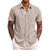 COOFANDY Camicia Uomo Maniche Corte Estiva Regular Fit Casual Leggera da Spiaggia per Vacanza